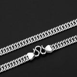 S999 Sterling Silver Cut Rope Chain Retro Necklace Men's and Women's