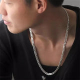 S999 Sterling Silver Cut Rope Chain Retro Necklace Men's and Women's