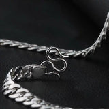 S999 Sterling Silver Cut Rope Chain Retro Necklace Men's and Women's