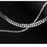 S999 Sterling Silver Cut Rope Chain Retro Necklace Men's and Women's