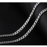 S999 Sterling Silver Cut Rope Chain Retro Necklace Men's and Women's
