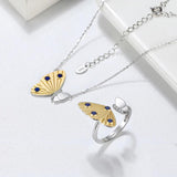 925 Silver Lapis Lazuli Butterfly Pendant Necklace Gemstone Jewelry