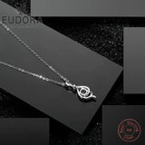 925 Silver Water Drop Pendant Necklace CZ Charm Choker
