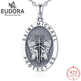 Eudora St. Michael Angel Wings Necklace 925 Silver