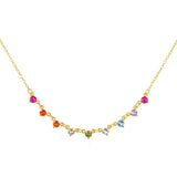 Rainbow CZ Necklace Colorful Tiny Chain Women Jewelry