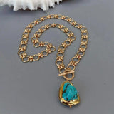 KKGEM Turquoise Pendant Chokers Necklace Gems Jewelry