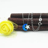 Mix Colors Moon Star Opal Necklace 925 Sterling Silver Moon Star Opal Necklaces