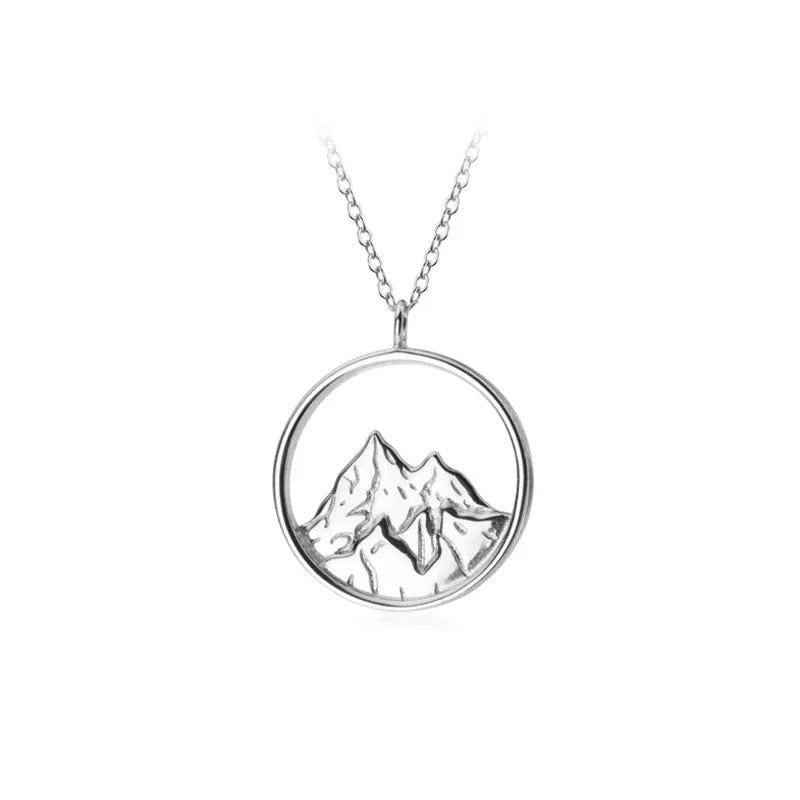 925 Sterling Silver Mountain Pendant Necklace for Women