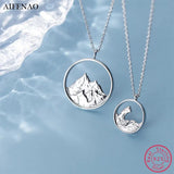 925 Sterling Silver Mountain Pendant Necklace for Women