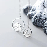 925 Sterling Silver Mountain Pendant Necklace for Women
