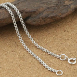 Sterling Silver Double Round Circle Chain Necklace 2mm Thick
