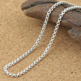 Sterling Silver Double Round Circle Chain Necklace 2mm Thick