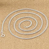Sterling Silver Double Round Circle Chain Necklace 2mm Thick