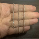 Sterling Silver Double Round Circle Chain Necklace 2mm Thick