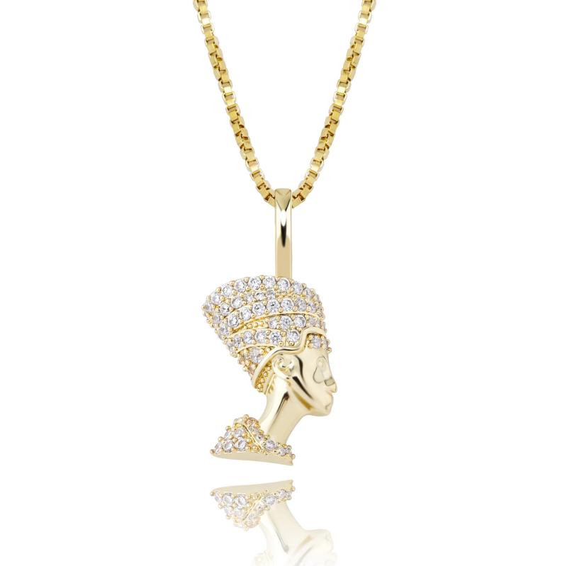 925 Silver Egyptian Pharaoh Pendant Iced Hip Hop Zircon Pendant