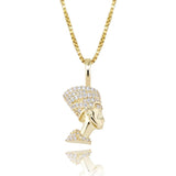 925 Silver Egyptian Pharaoh Pendant Iced Hip Hop Zircon Pendant