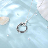 925 Silver Dragon Necklace Round Dragon Pendant Fine Jewelry for Men