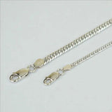 S925 Pure Silver Car Flower Double Buckle Thick Man Necklace