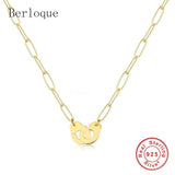 925 Silver Zircon Handcuff Pendant Necklace Punk Rock Crystal Lock Dangle