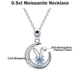 Bunny Necklace Sterling Silver Rabbit and Moon Pendant Necklaces