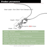 925 Silver Lock Pendant Long Necklace Women Key Pendant Jewelry