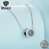 925 Silver Demon Eye Necklace Blue Zircon Lucky Chains