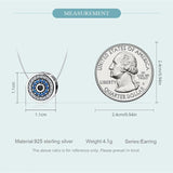 925 Silver Demon Eye Necklace Blue Zircon Lucky Chains