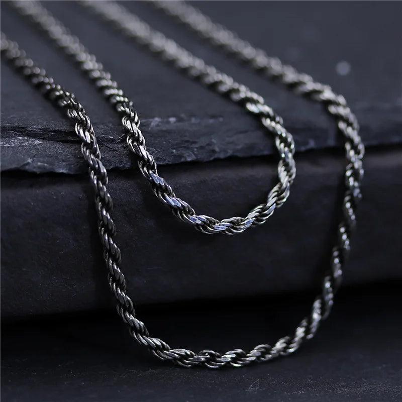 925 Sterling Silver Necklace 2mm Sweater Chain Thai Silver Jewelry