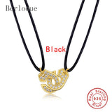 Zircon Handcuff Necklace 925 Silver Adjustable Rope Pendant
