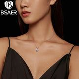 1CT D Moissanite Necklace Geometric Platinum Chain 925 Silver