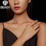 1CT D Moissanite Necklace Geometric Platinum Chain 925 Silver