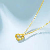 Heart Pendant Necklace 24K with 18K Chain Women Fine Jewelry Gift