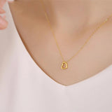 Heart Pendant Necklace 24K with 18K Chain Women Fine Jewelry Gift