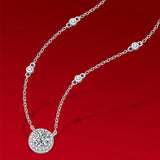 1CT Moissanite Diamond Pendant Necklace 925 Silver Chain Bling Wedding Jewelry