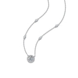 1CT Moissanite Diamond Pendant Necklace 925 Silver Chain Bling Wedding Jewelry