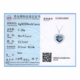925 Silver Double Heart Crystal Pendant Necklace Engagement Jewelry