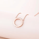 Rose Round Openwork Pendant Necklace Woman Jewelry