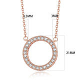 Rose Round Openwork Pendant Necklace Woman Jewelry