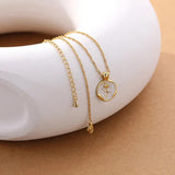 925 Silver Vintage Drop Glaze Rose Necklace Light Tulip Clavicle Chain