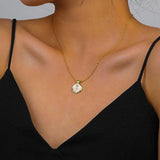 925 Silver Vintage Drop Glaze Rose Necklace Light Tulip Clavicle Chain