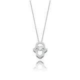 925 Silver Palm Pendant Necklace Iced Zircon Charm Jewelry