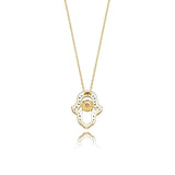 925 Silver Palm Pendant Necklace Iced Zircon Charm Jewelry