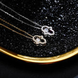 925 Silver Palm Pendant Necklace Iced Zircon Charm Jewelry