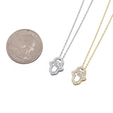 925 Silver Palm Pendant Necklace Iced Zircon Charm Jewelry