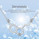 925 Silver Serotonin Molecular Necklace Zircon Couple Gift