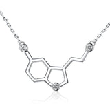 925 Silver Serotonin Molecular Necklace Zircon Couple Gift