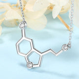 925 Silver Serotonin Molecular Necklace Zircon Couple Gift