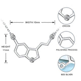 925 Silver Serotonin Molecular Necklace Zircon Couple Gift