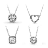 S925 Silver Love Geometric Necklace for Women