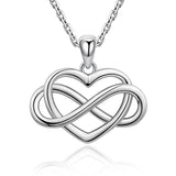 925 Silver Infinity Symbol Heart Necklace Endless Love Jewelry